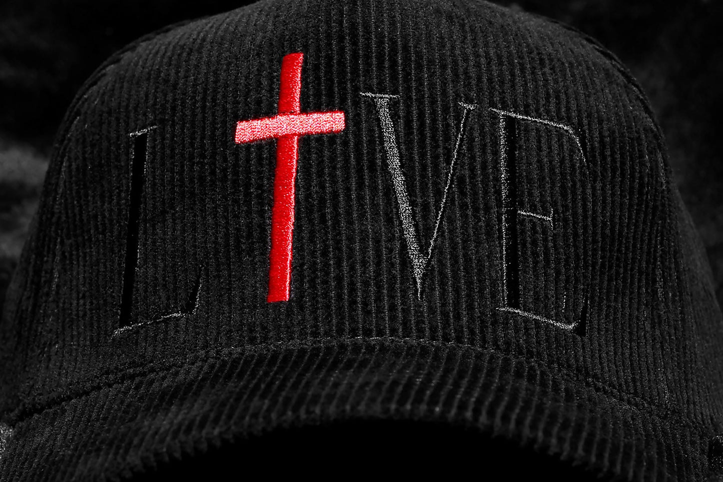'LIVE/LOVE' Corduroy Baseball Crown