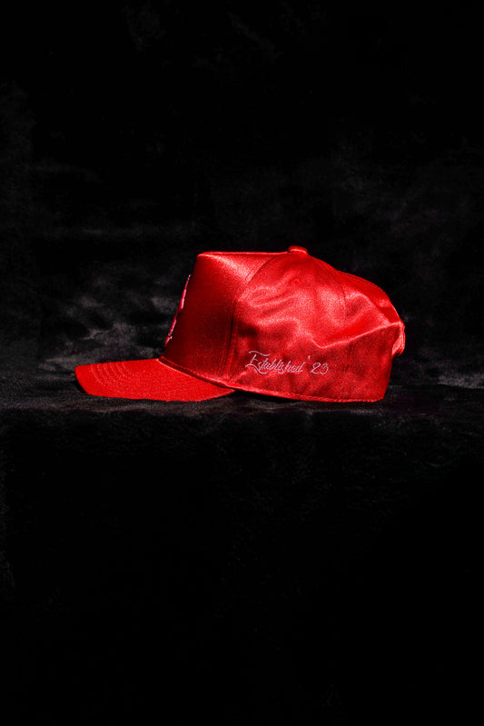 ‘HC’ Scarlet/Pink Satin Baseball Crown