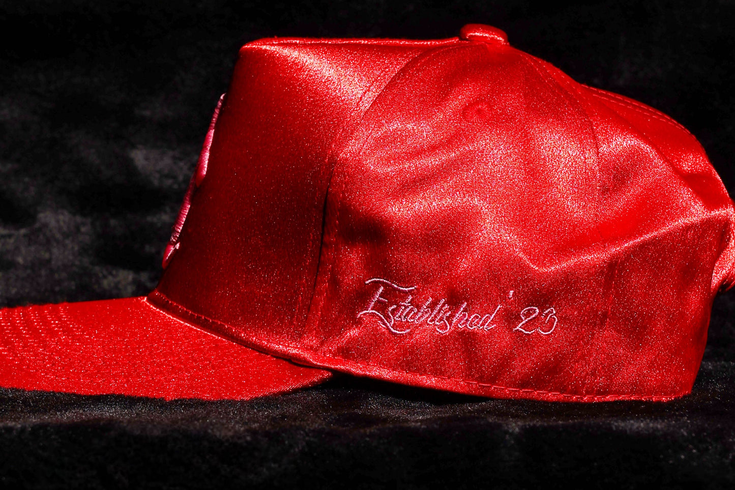 ‘HC’ Scarlet/Pink Satin Baseball Crown