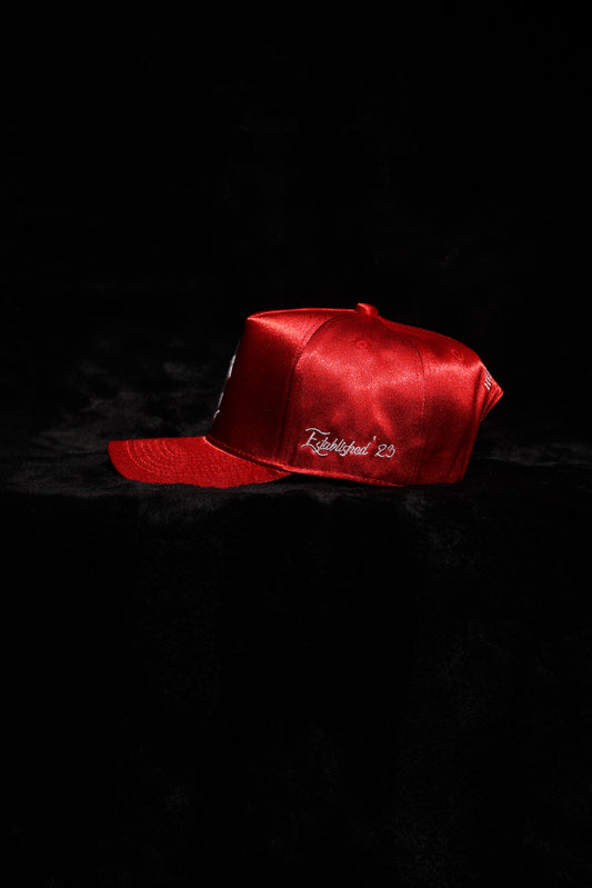 ‘HC’ Scarlet/White Satin Baseball Crown