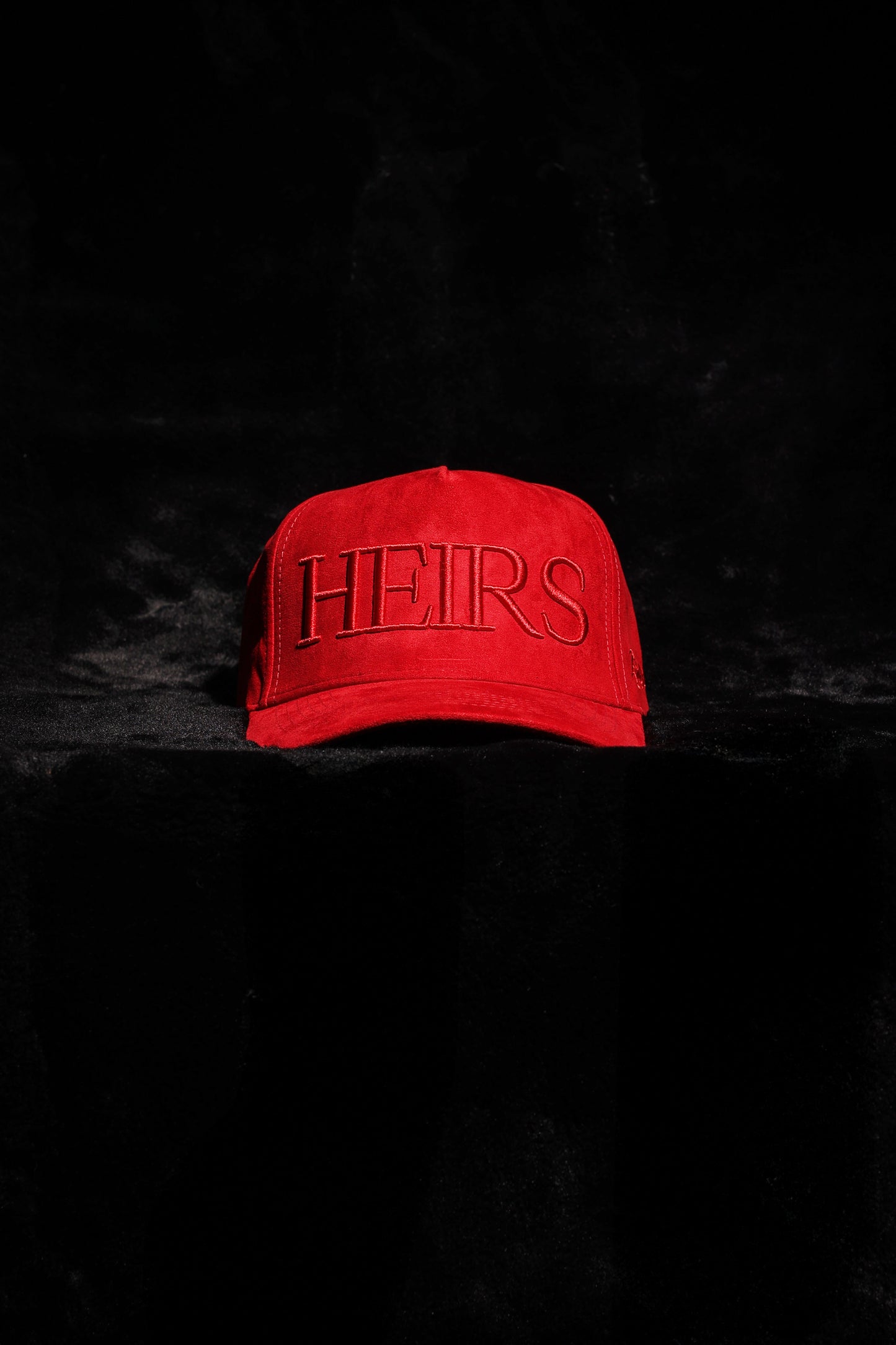 ‘HEIRS’ Red Suede Baseball Crown