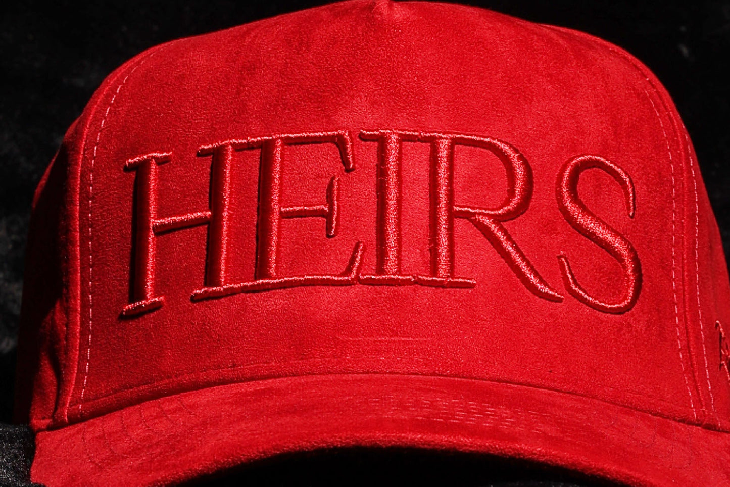 ‘HEIRS’ Red Suede Baseball Crown