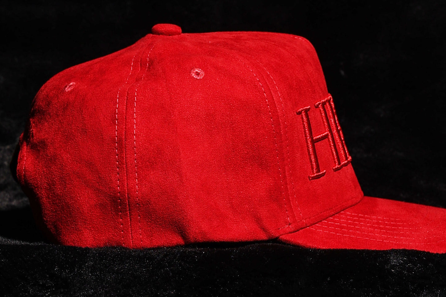 ‘HEIRS’ Red Suede Baseball Crown