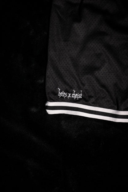 'LIVE/LOVE' Red Basketball Shorts