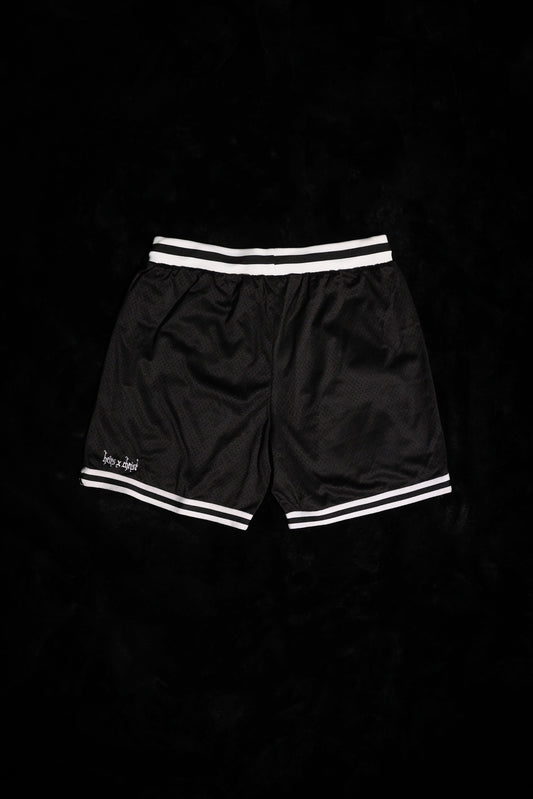 'LIVE/LOVE' White Basketball Shorts