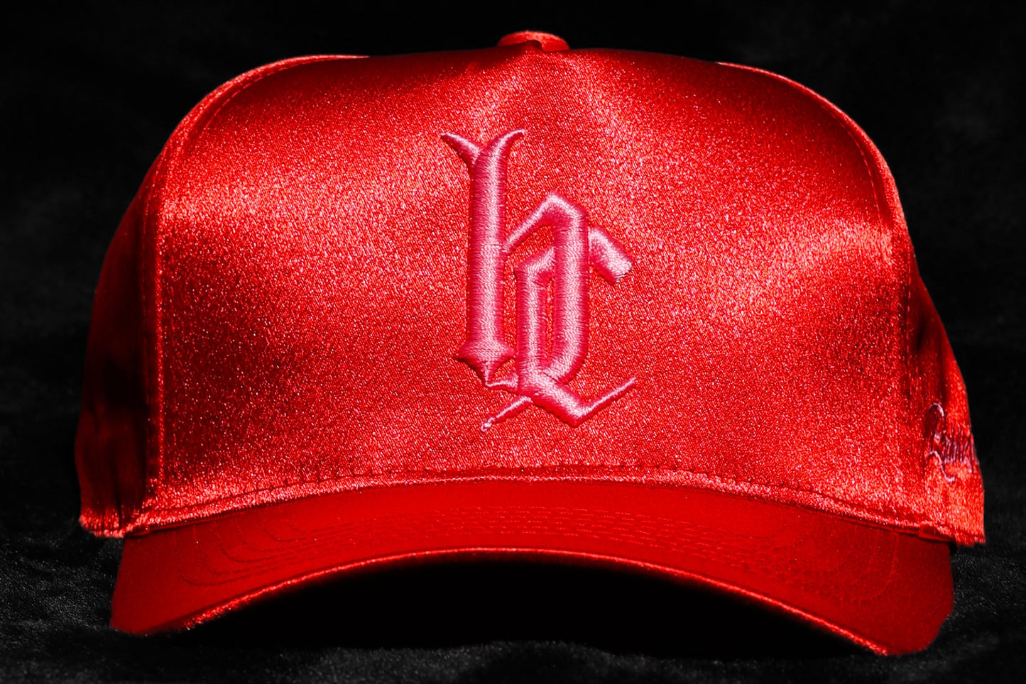 ‘HC’ Scarlet/Pink Satin Baseball Crown