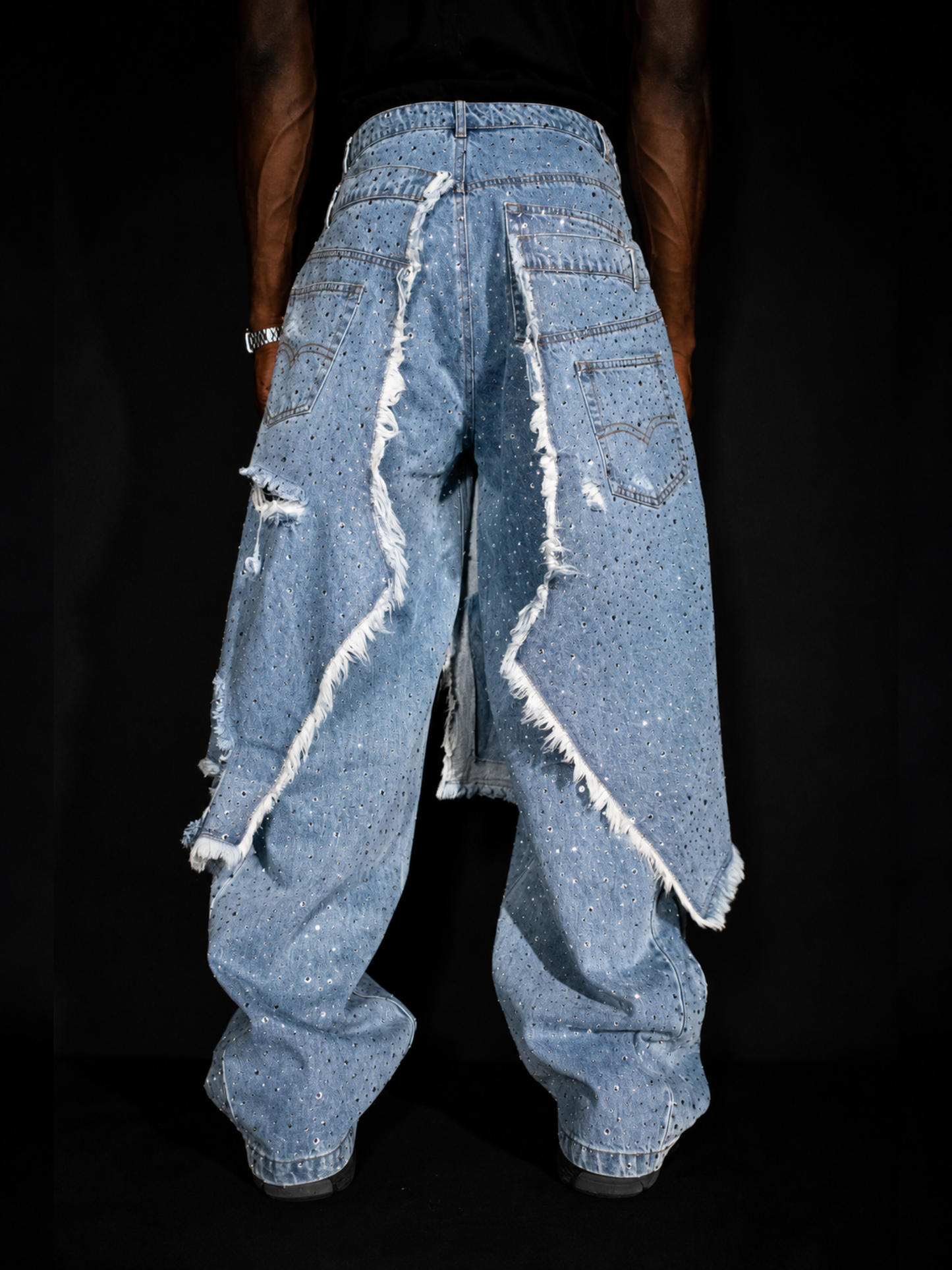 'GLORY' STACK JEANS - MULTI CRYSTALS