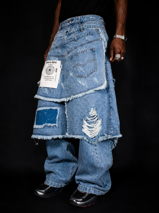 'GLORY' STACK JEANS - HEIR-ITAGE BRAND PATCH