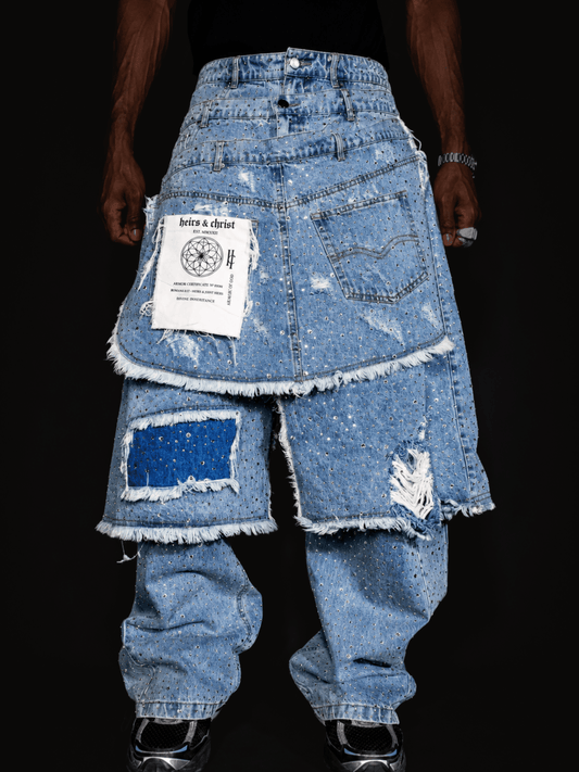 'GLORY' STACK JEANS - HEIR-ITAGE BRAND PATCH