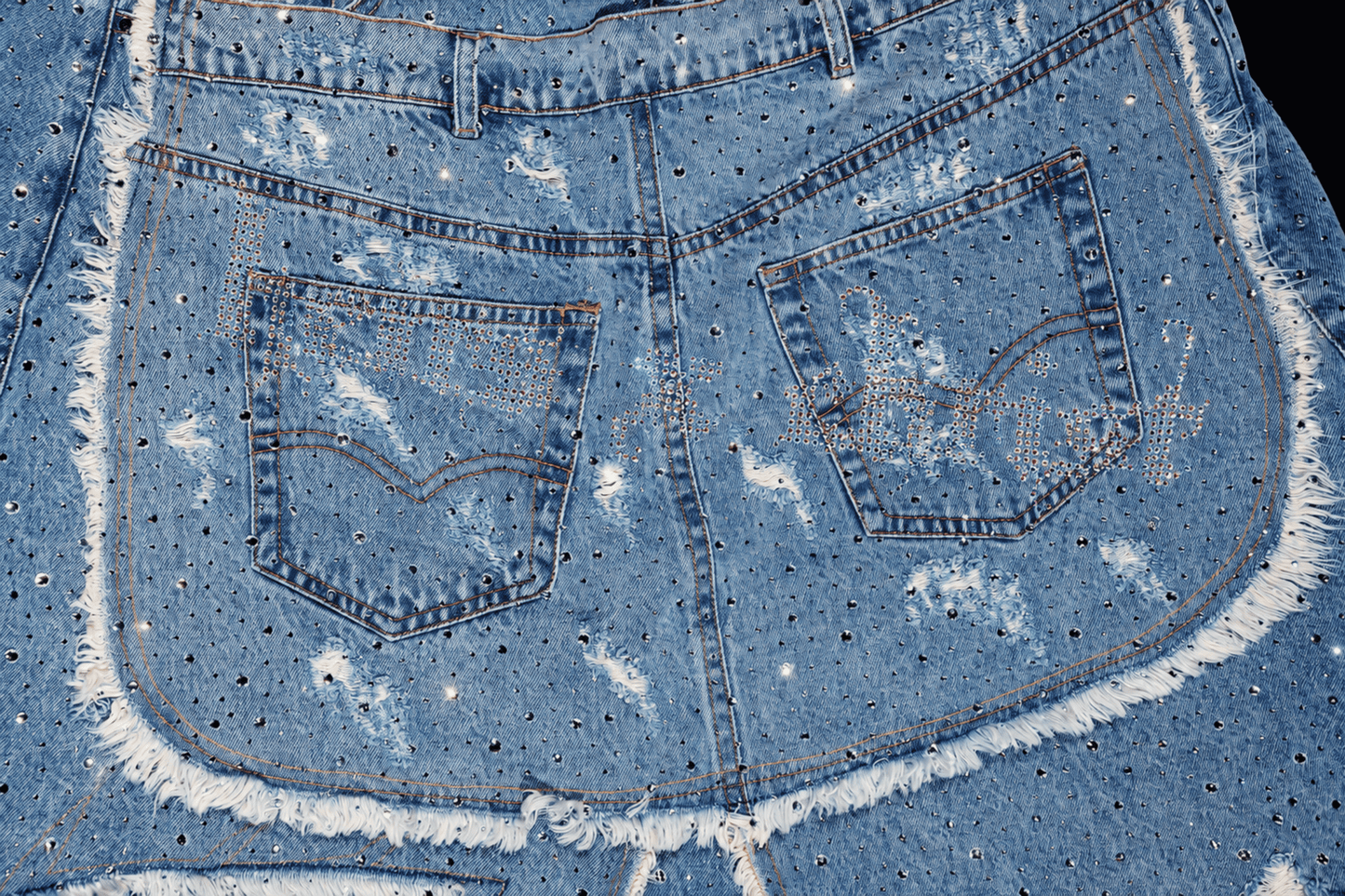 'GLORY' STACK JEANS - MULTI CRYSTALS