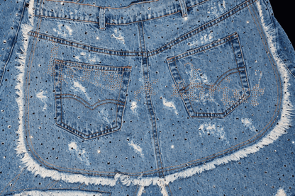 'GLORY' STACK JEANS - MULTI CRYSTALS