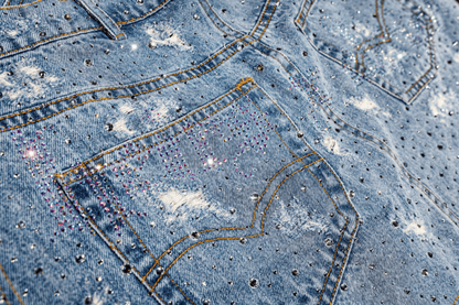 'GLORY' STACK JEANS - MULTI CRYSTALS