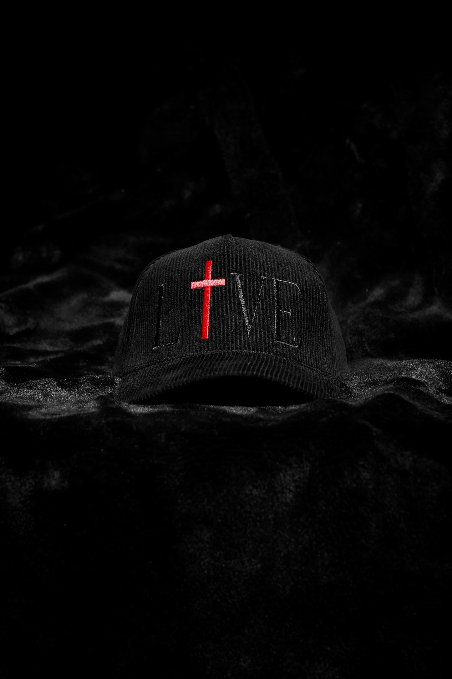 'LIVE/LOVE' Corduroy Baseball Crown